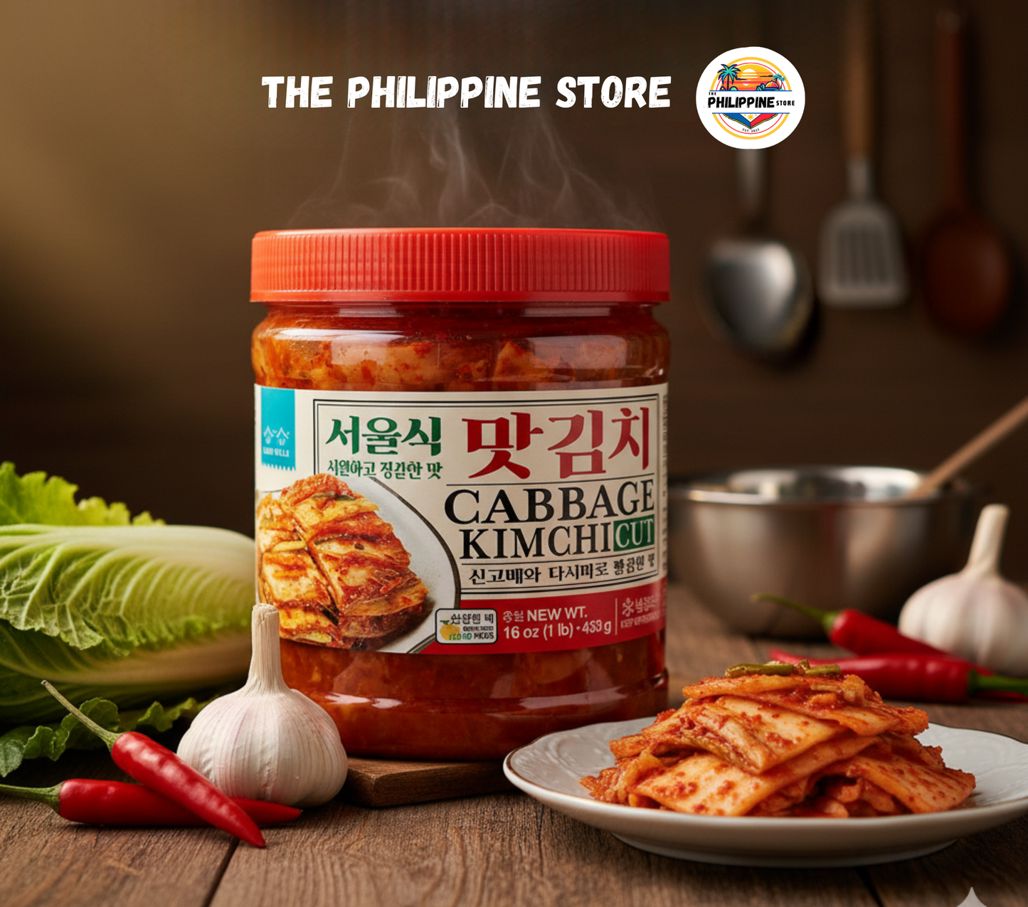 Blue Ville Cabbage Kimchi (Cut) 454 g