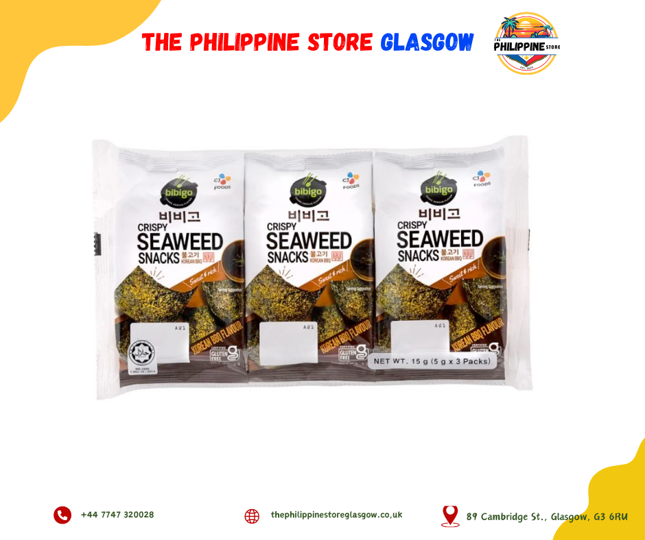 Bibigo Crispy Seaweed Snacks BBQ 3x5g