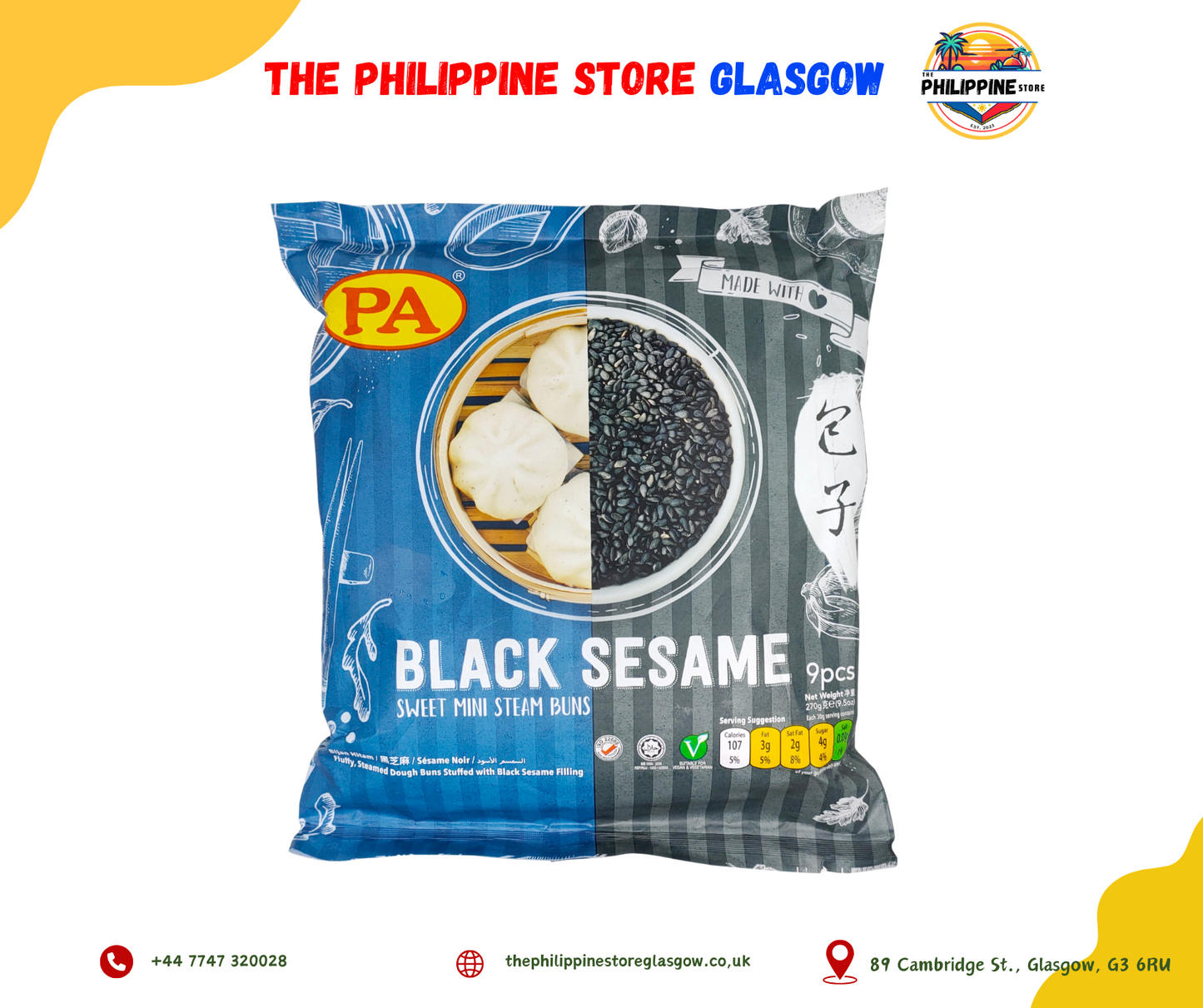 PA Mini Steam Bun Black Sesame
