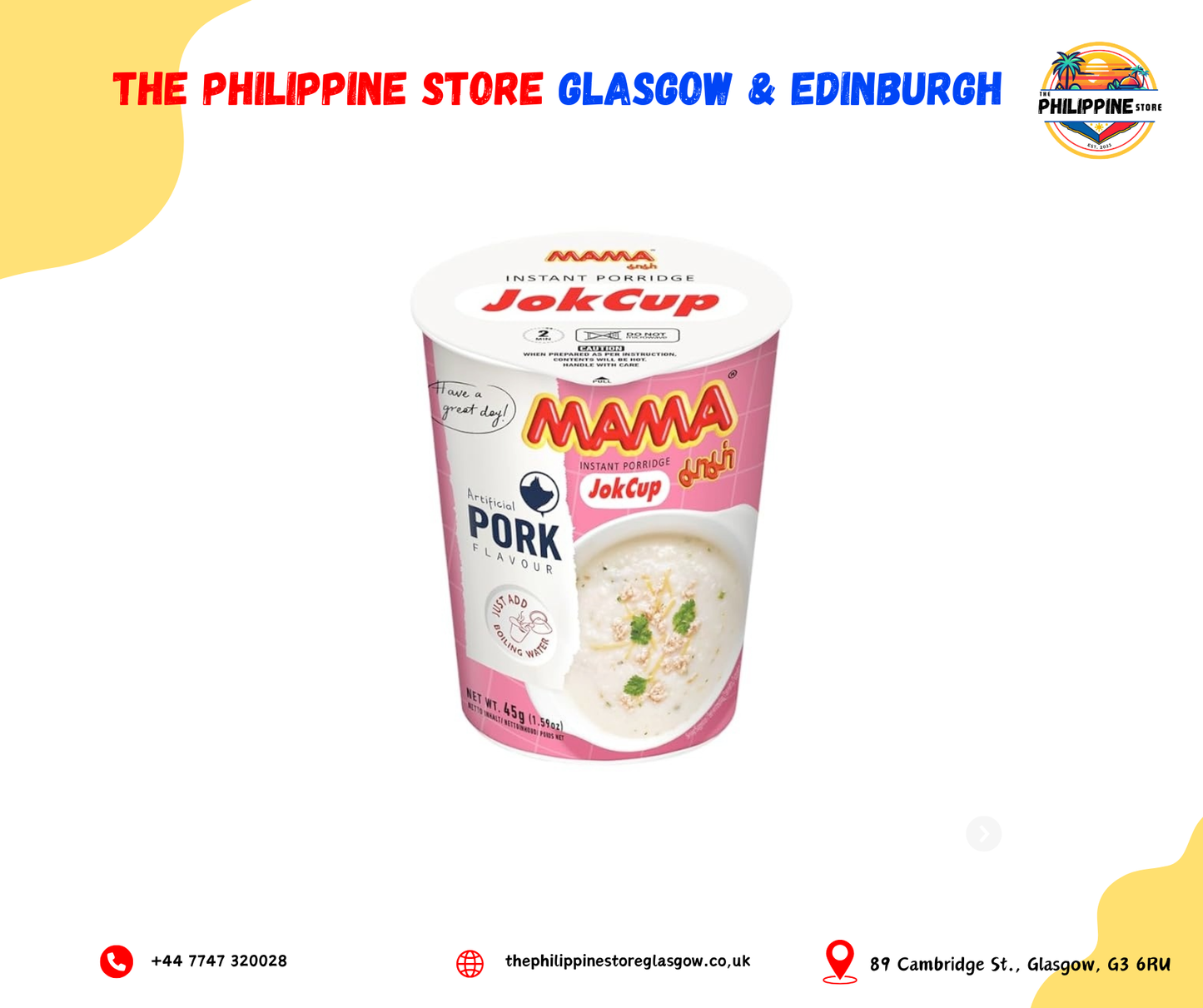 MAMA Jok Cup Rice Porridge - Pork 45G