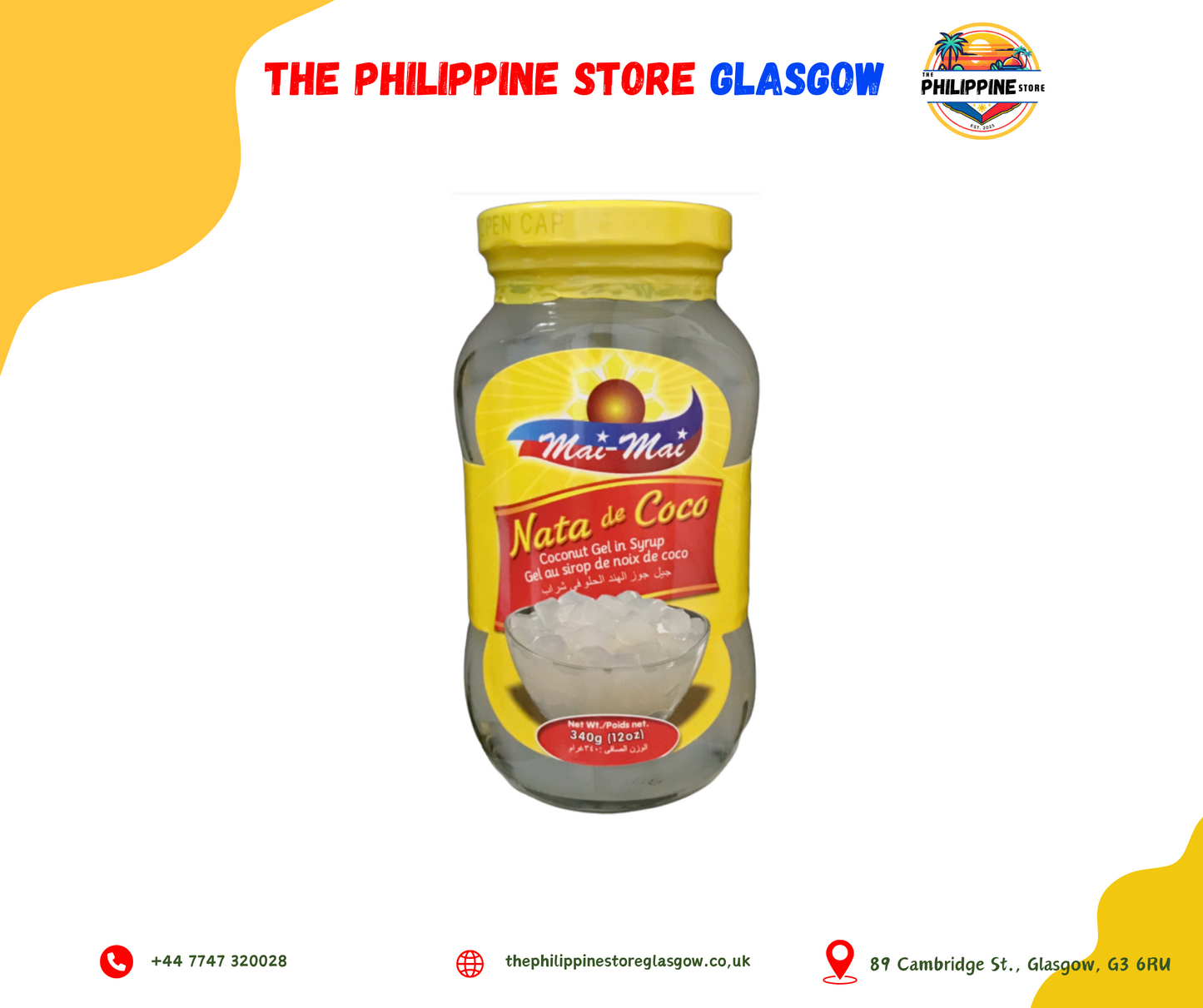 MAI-MAI NATA DE COCO (COCONUT GEL) IN SYRUP WHITE 340 G