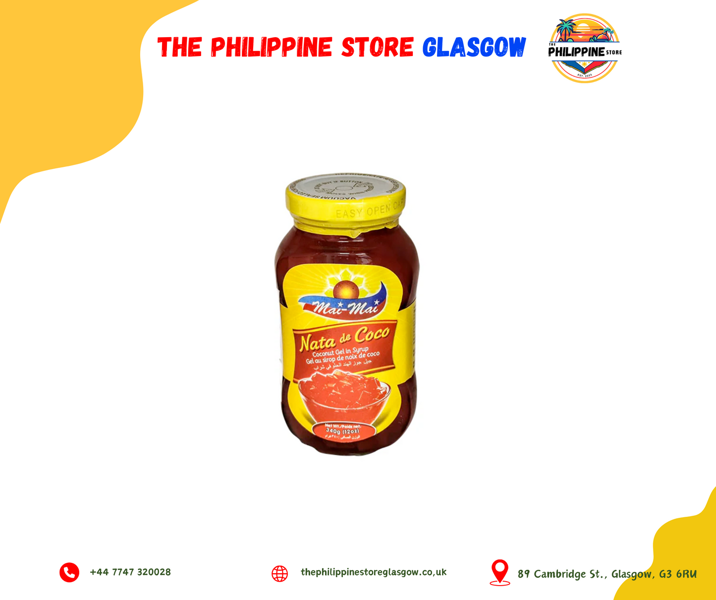MAI-MAI NATA DE COCO (COCONUT GEL) IN SYRUP RED 340 G