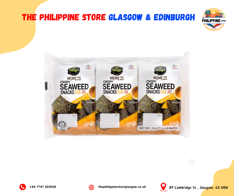 Bibigo Crispy Seaweed Snacks Original 3 Packs X 5G