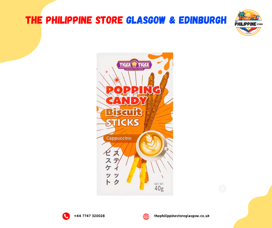 Tiger Tiger Popping Candy Biscuit Sticks Cappuccino 40g