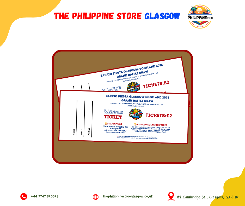 Fiesta Raffles BARRIO FIESTA RAFFLE TICKET β The Philippine Store Glasgow