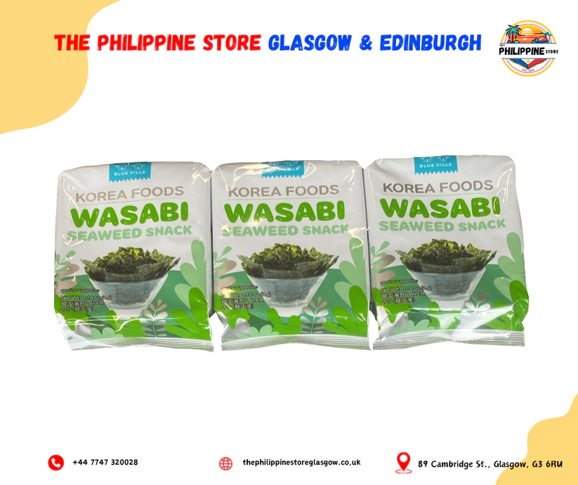 Blueville Wasabi Seaweed Snack (3 packs x4g)