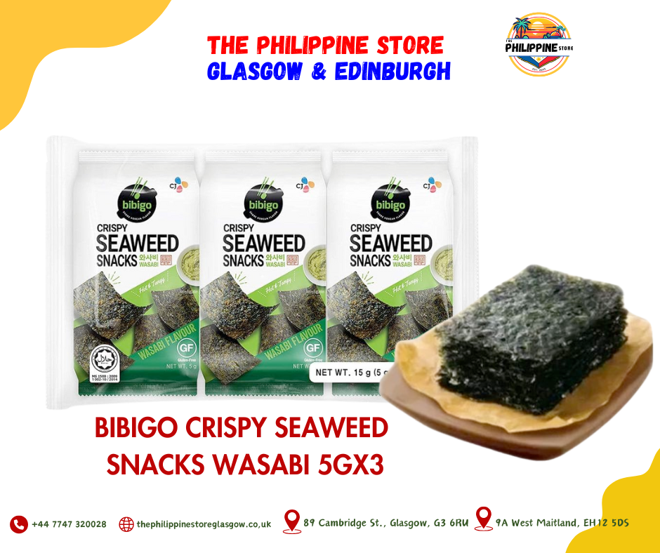 Bibigo Crispy Seaweed Snacks Wasabi 5gx3