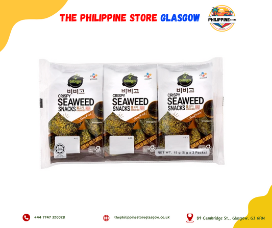 Bibigo Crispy Seaweed Snacks BBQ 3x5g