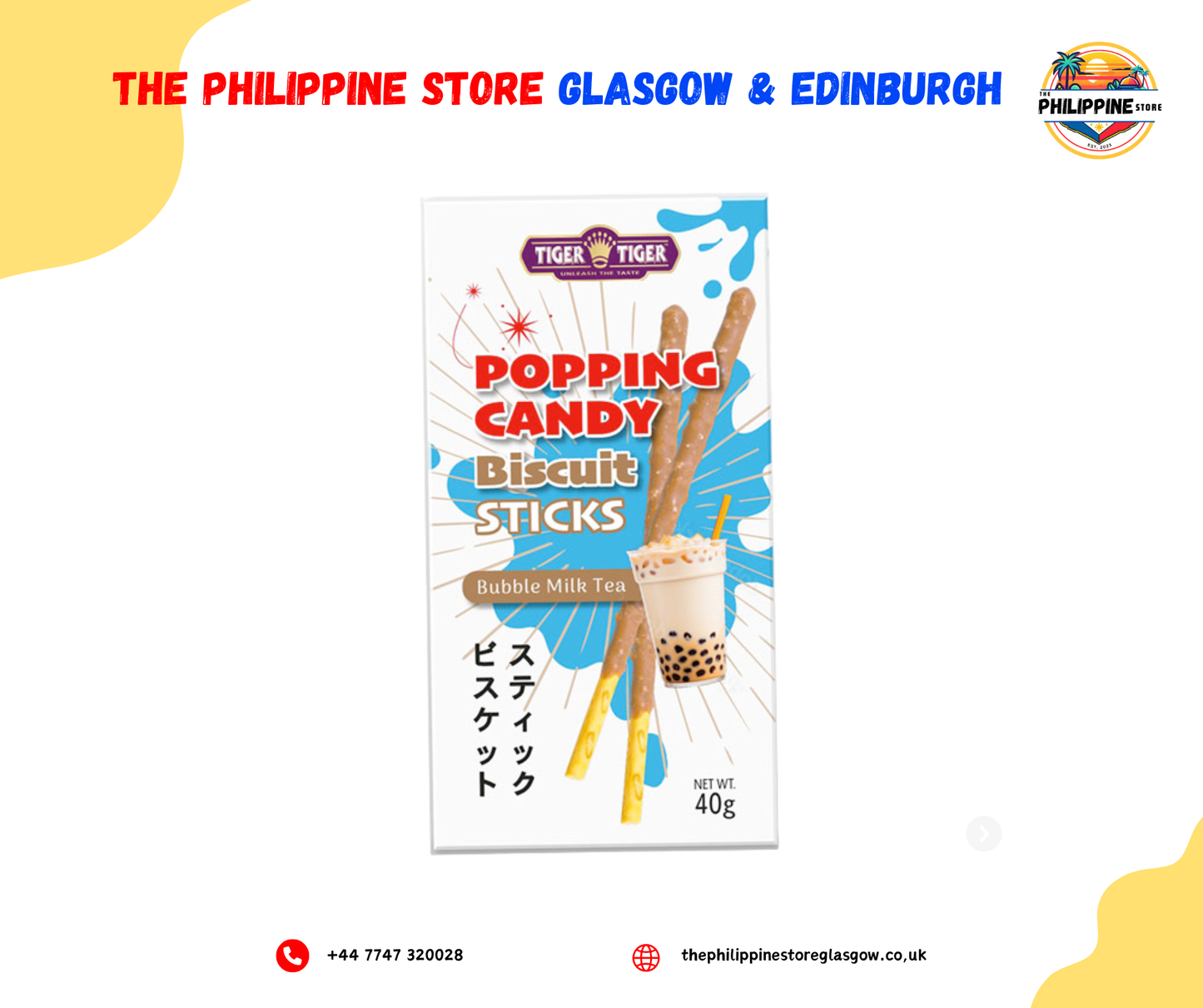 Popping Candy Biscuits Sticks Bubble Milk Tea 40g