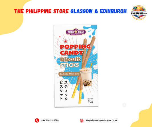 Popping Candy Biscuits Sticks Bubble Milk Tea 40g