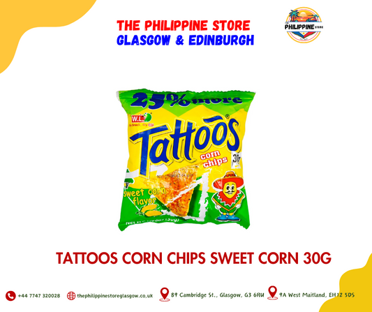 TATTOOS CORN CHIPS SWEET CORN 30G